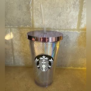 Starbucks Iridescent Waves Cold Cup with Straw